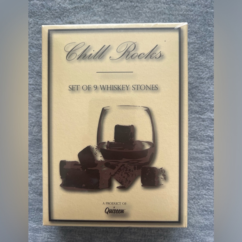 Quiseen chill rocks set 9‎ reusable whiskey stones beverage bar cocktail new